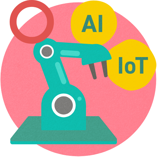 AI、IoT技術のイメージ